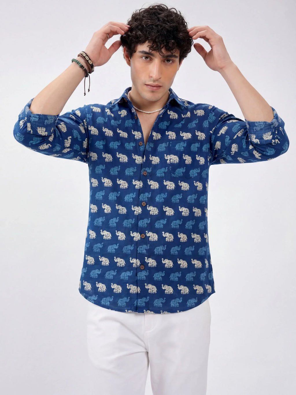 Navy Charm – Handcrafted Full Sleeve Cotton Shirt