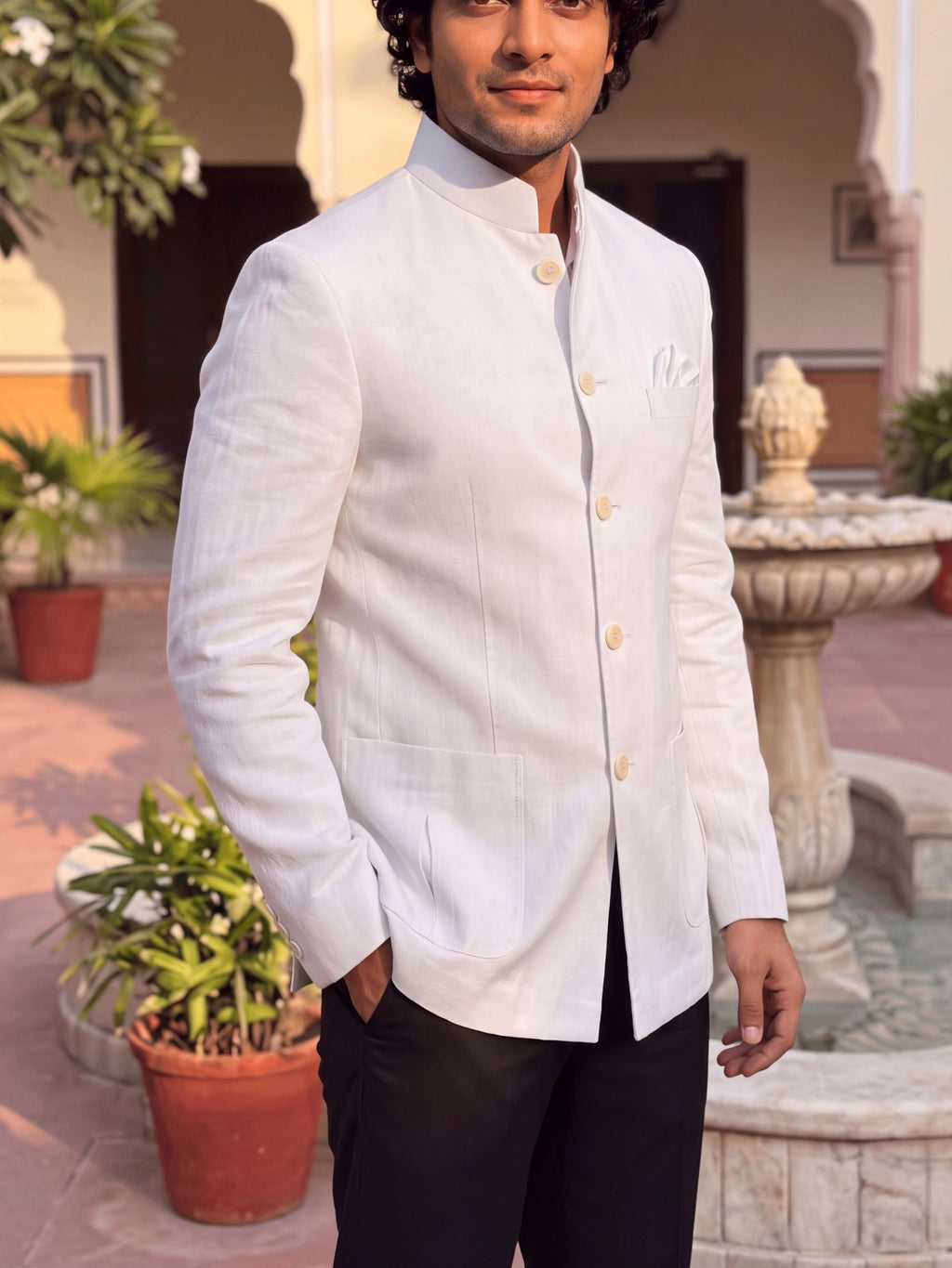Linen Jodhpuri Bandhgala