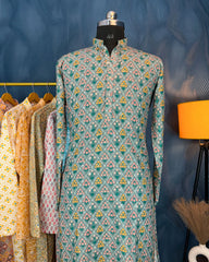 Harmonious Hues Printed Lucknowi Kurta