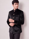 Maharaja Black Velvet Jodhpuri Bandhgala