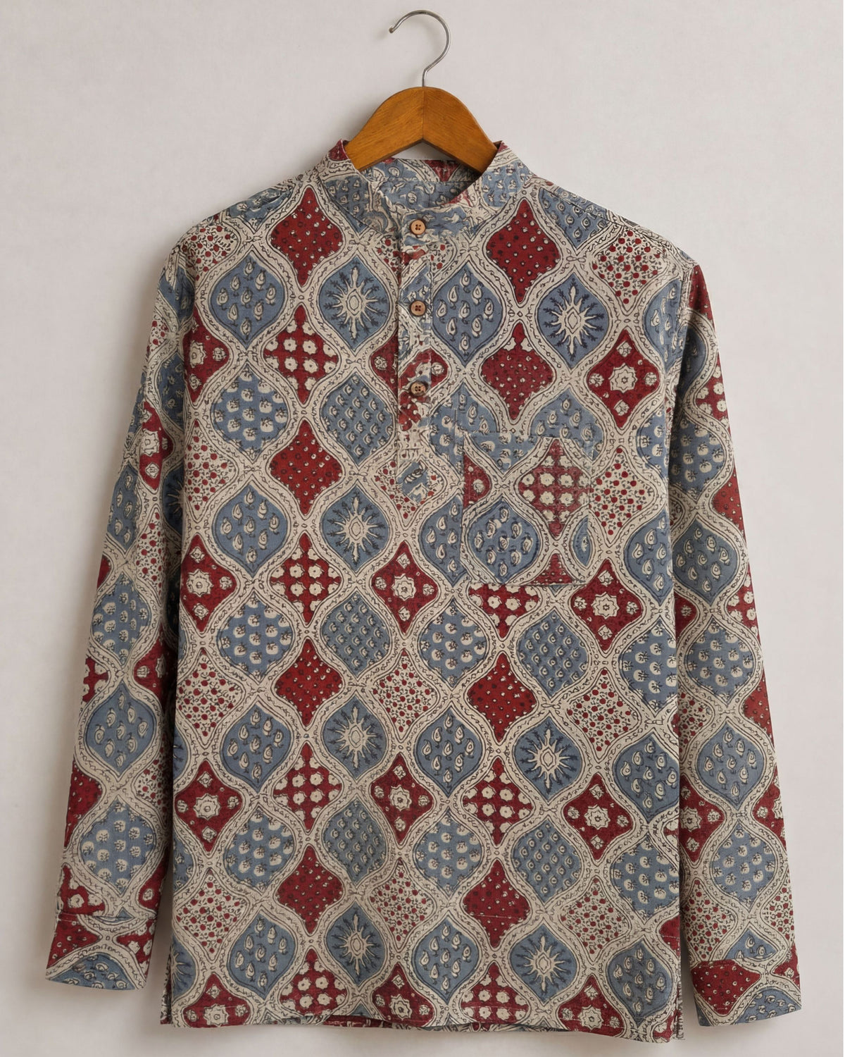 Heritage Charm – Printed Cotton Short Kurta