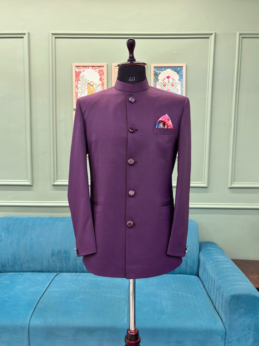 Jodhpuri Bandhgala Jacket - Purple