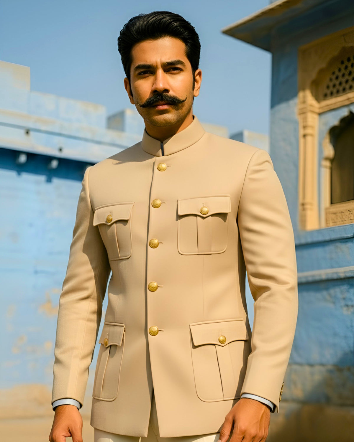 Jodhpuri Bandhgala- Biege