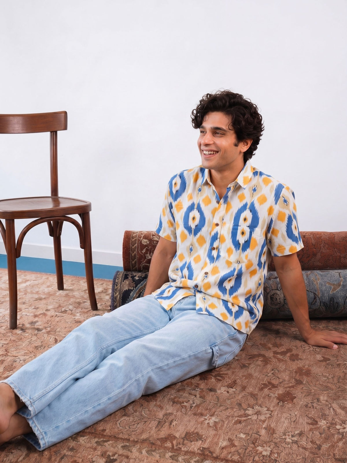 Bold Ikat – Plus Size Half Sleeve Cotton Shirt