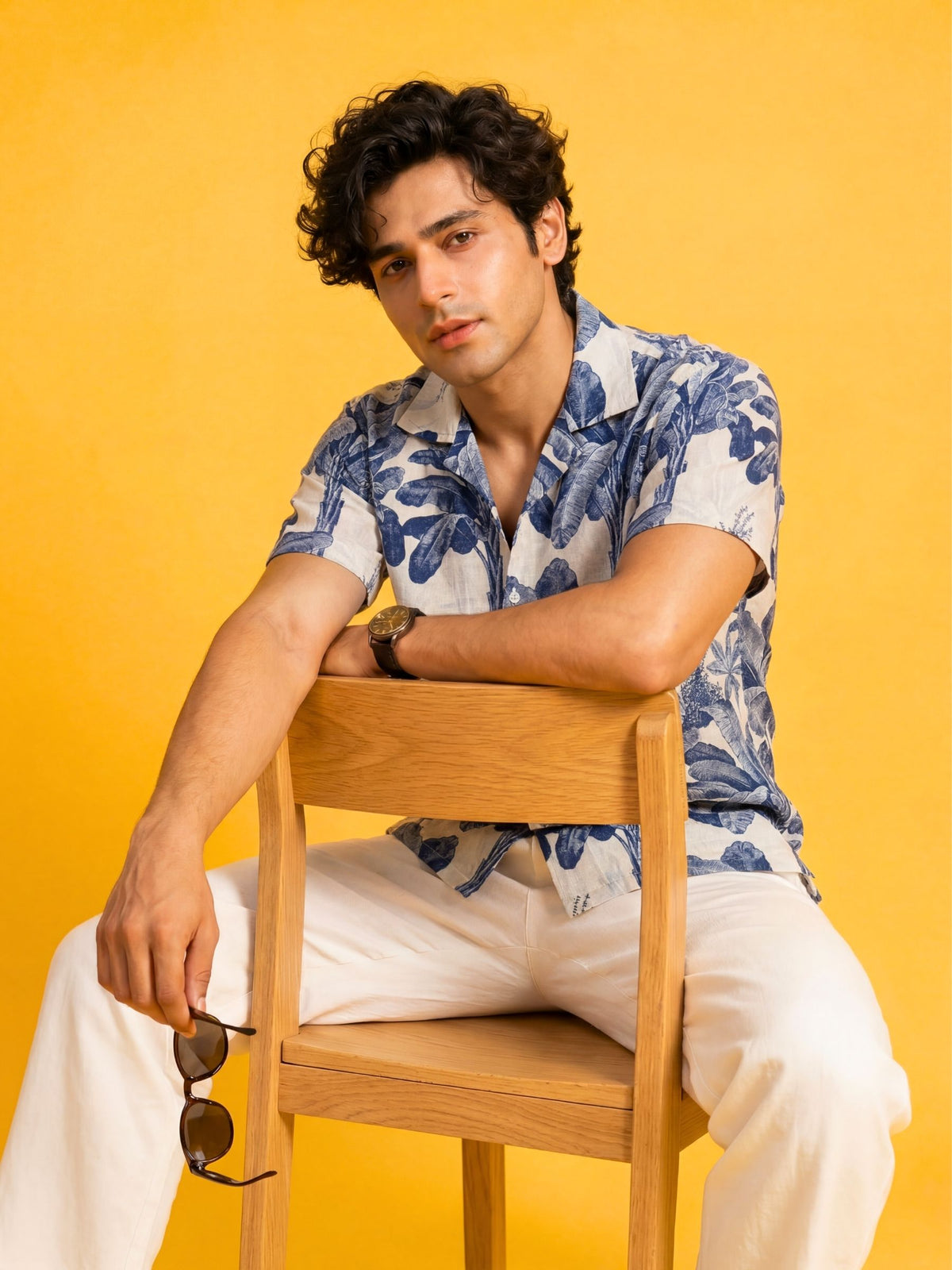 Tropic Drip — Red Digital Printed Cotton Cambric Shirt | Jaipuri Crown