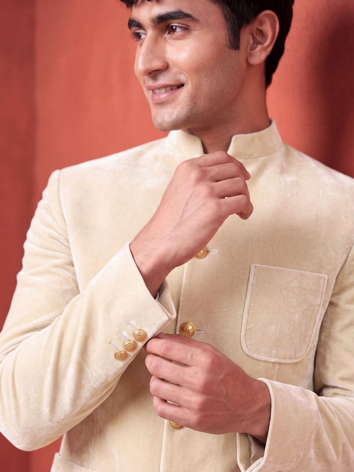 The Ultimate Royal Velvet Jodhpuri – Ivory
