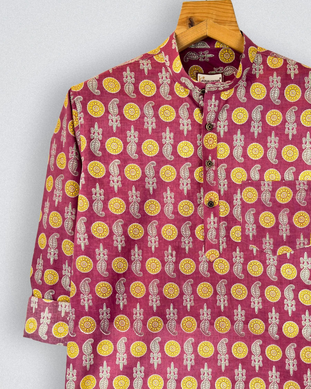 Charming Pink – Printed Cotton Short Kurta