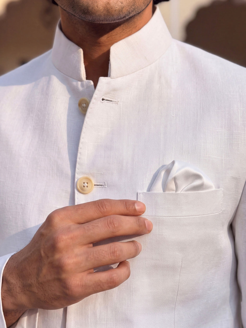 Linen Jodhpuri Bandhgala