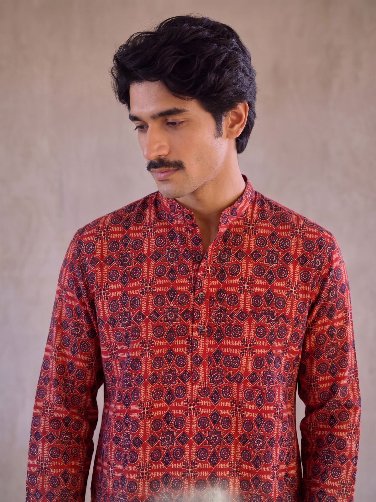 Sanganeri Charm – Men's Cotton Short Kurta