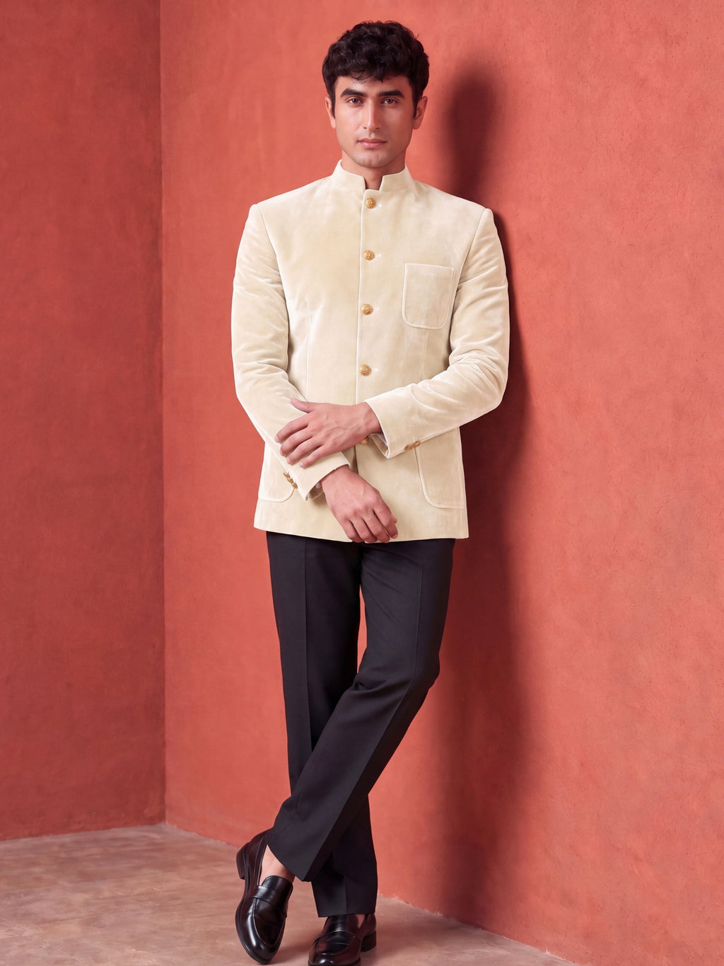 The Ultimate Royal Velvet Jodhpuri – Ivory