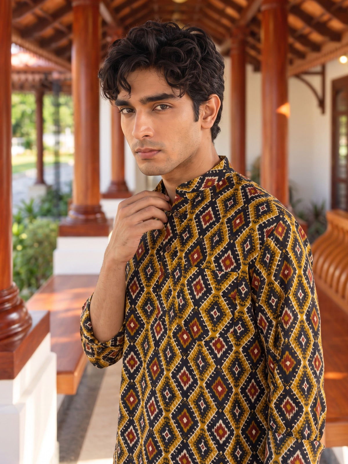 Desert Mosaic – Printed Cotton Short Kurta