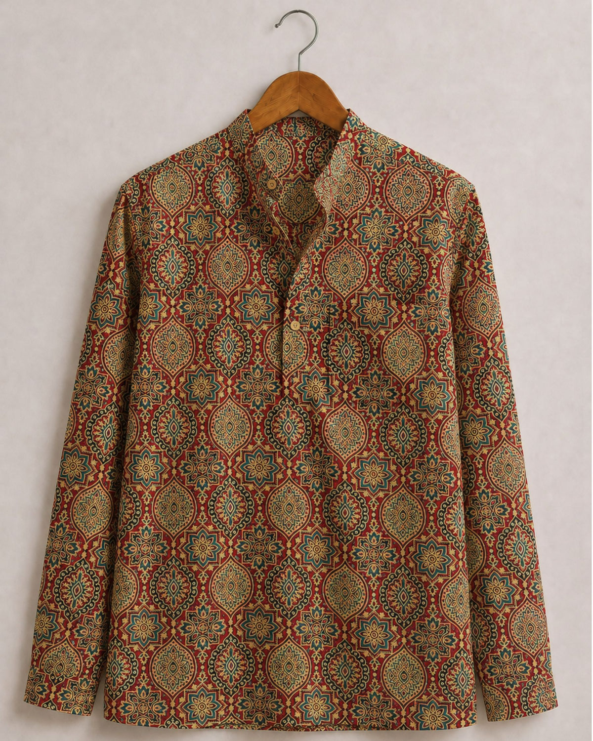 Rajasthani Elegance – Printed Cotton Short Kurta