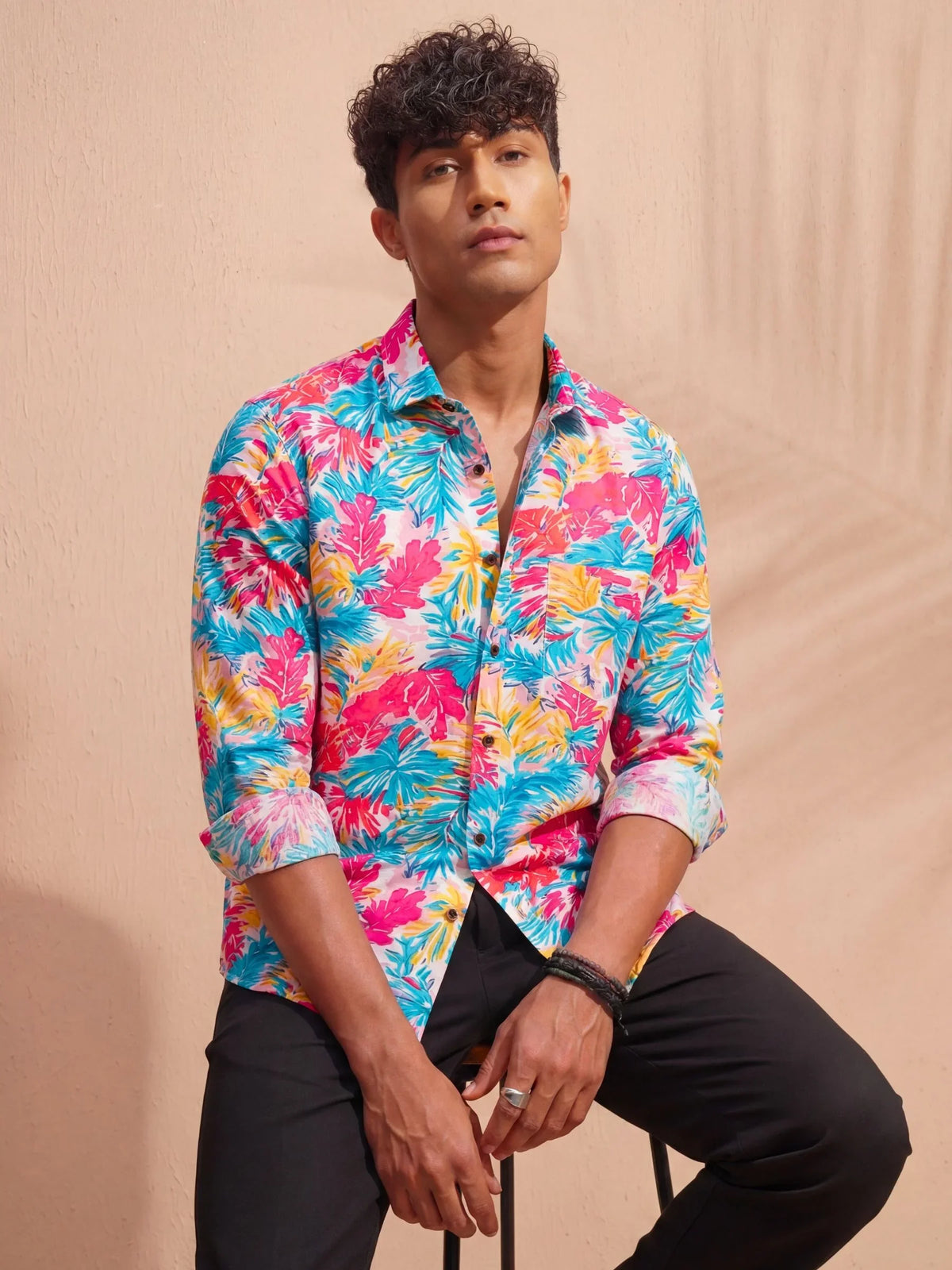 Coral Palm – Full Sleeve Printed Shirt