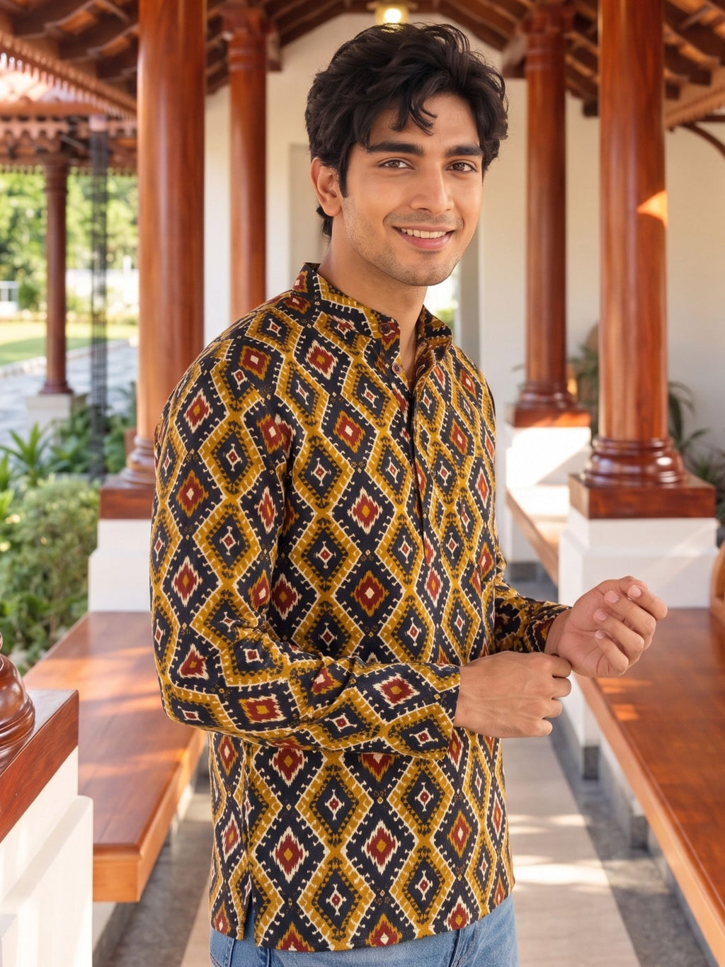 Desert Mosaic – Printed Cotton Short Kurta