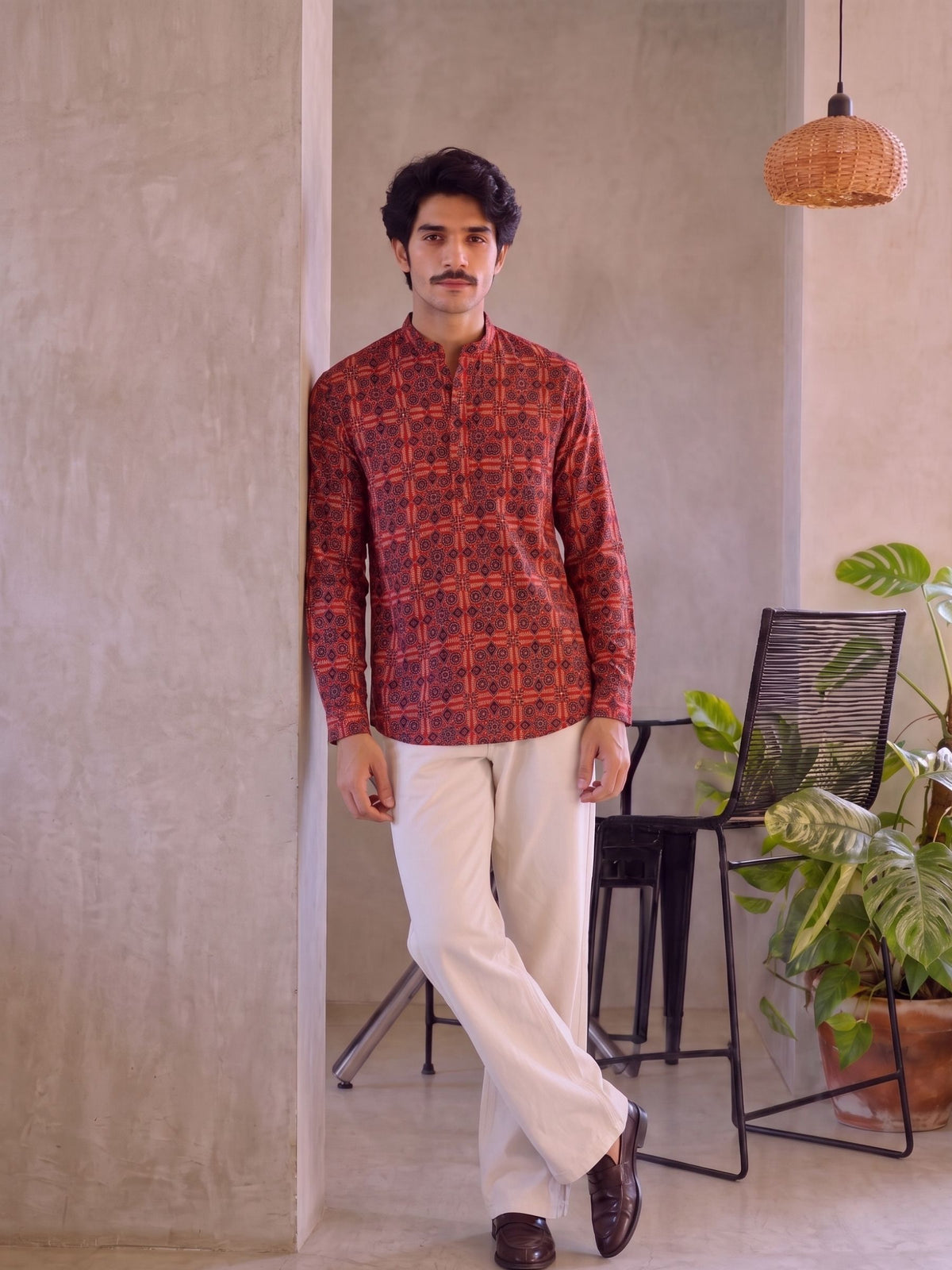 Sanganeri Charm – Men's Cotton Short Kurta