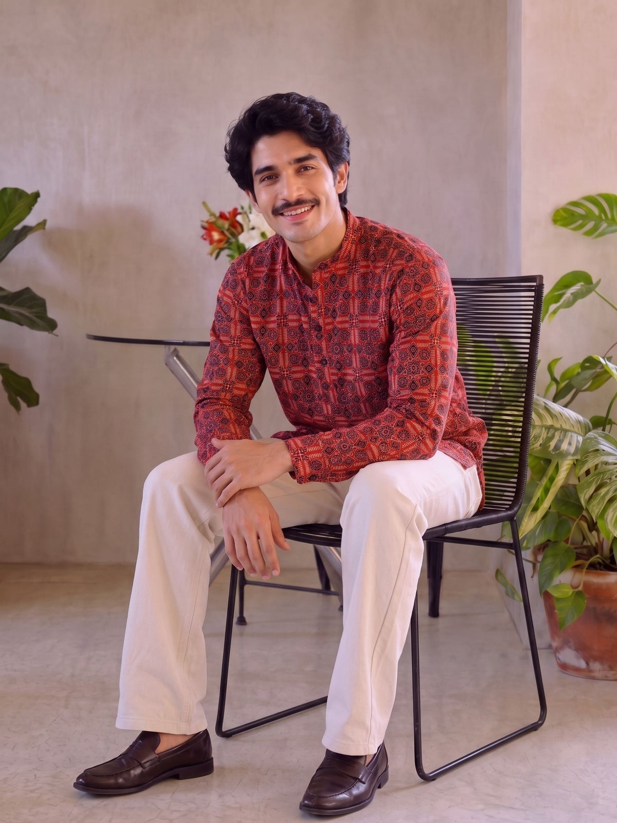 Sanganeri Charm – Men's Cotton Short Kurta