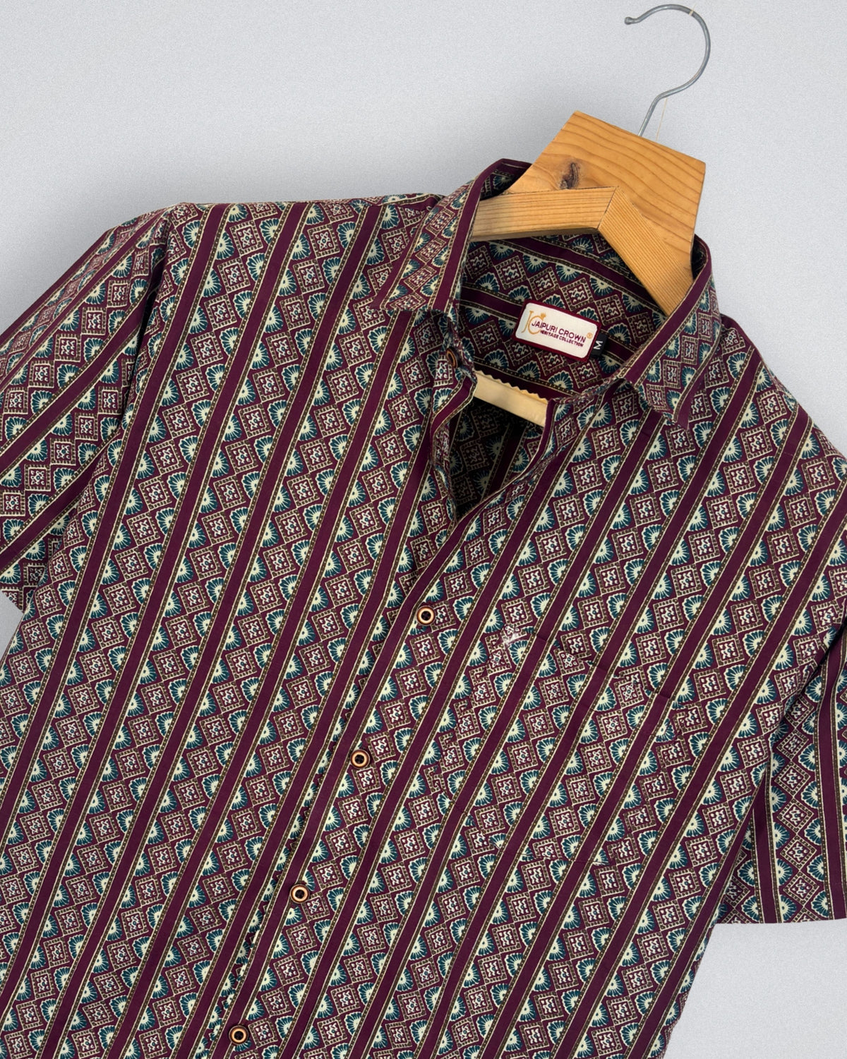 Geometric Harmony – Printed Cotton Half Sleeve