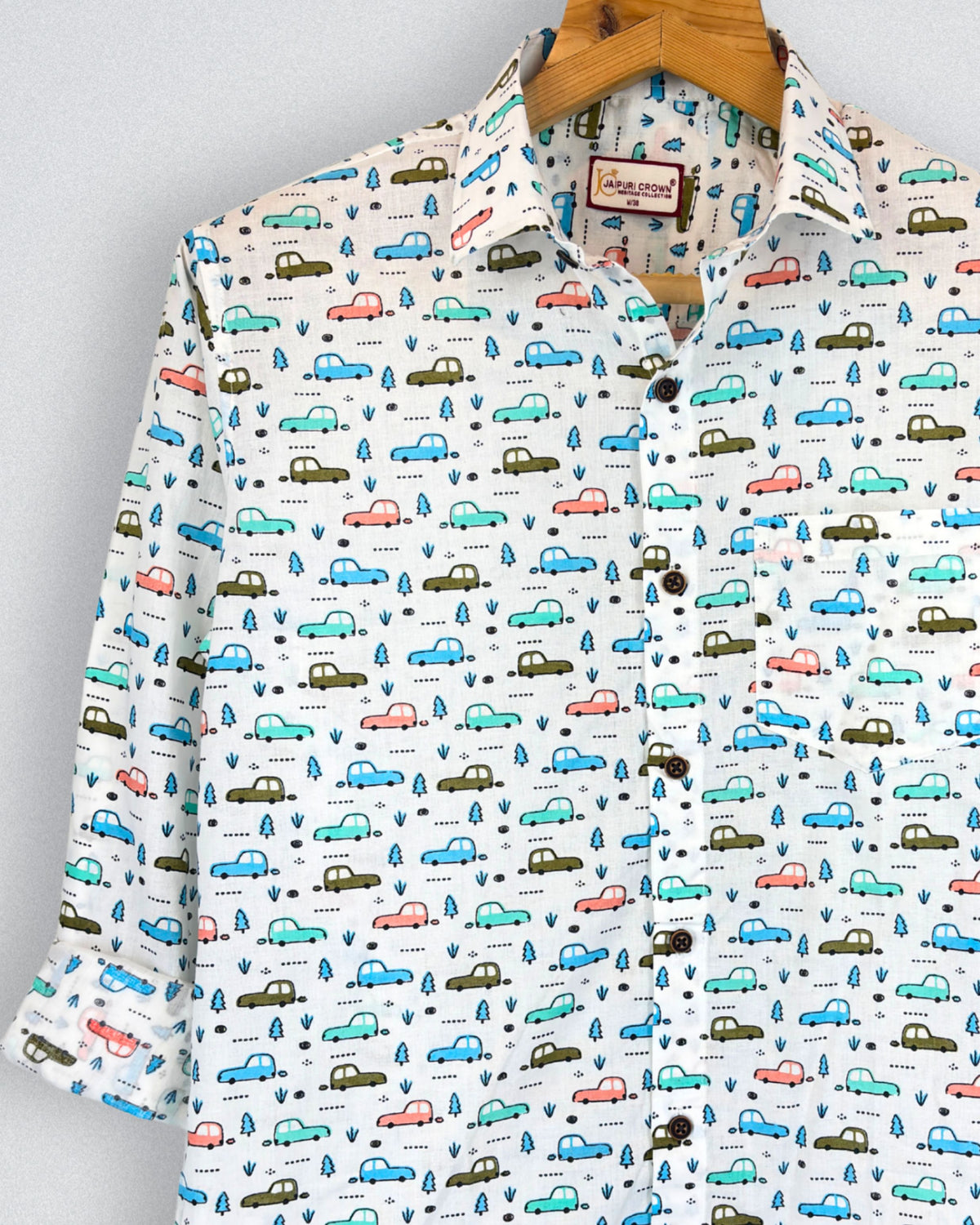 Vintage Ride – Printed Cotton Full Sleeve Shirt