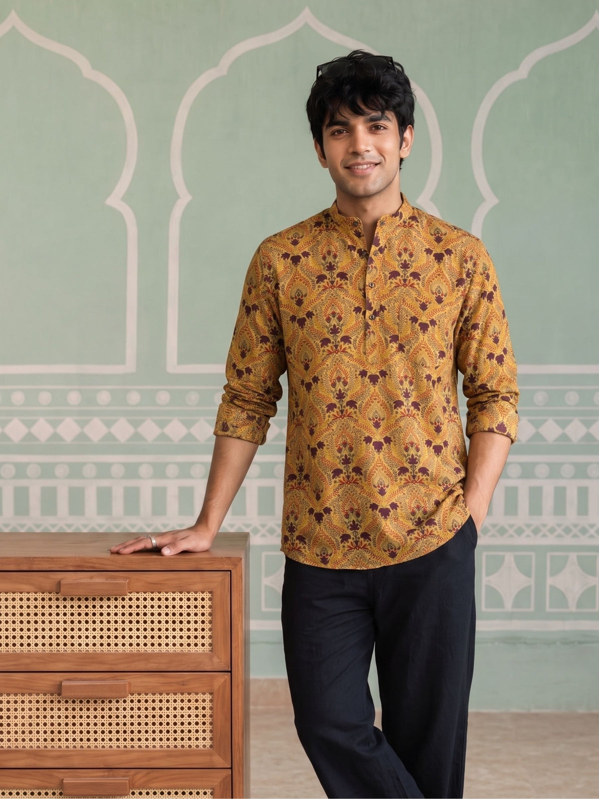 Desert Blooms – Printed Cotton Short Kurta