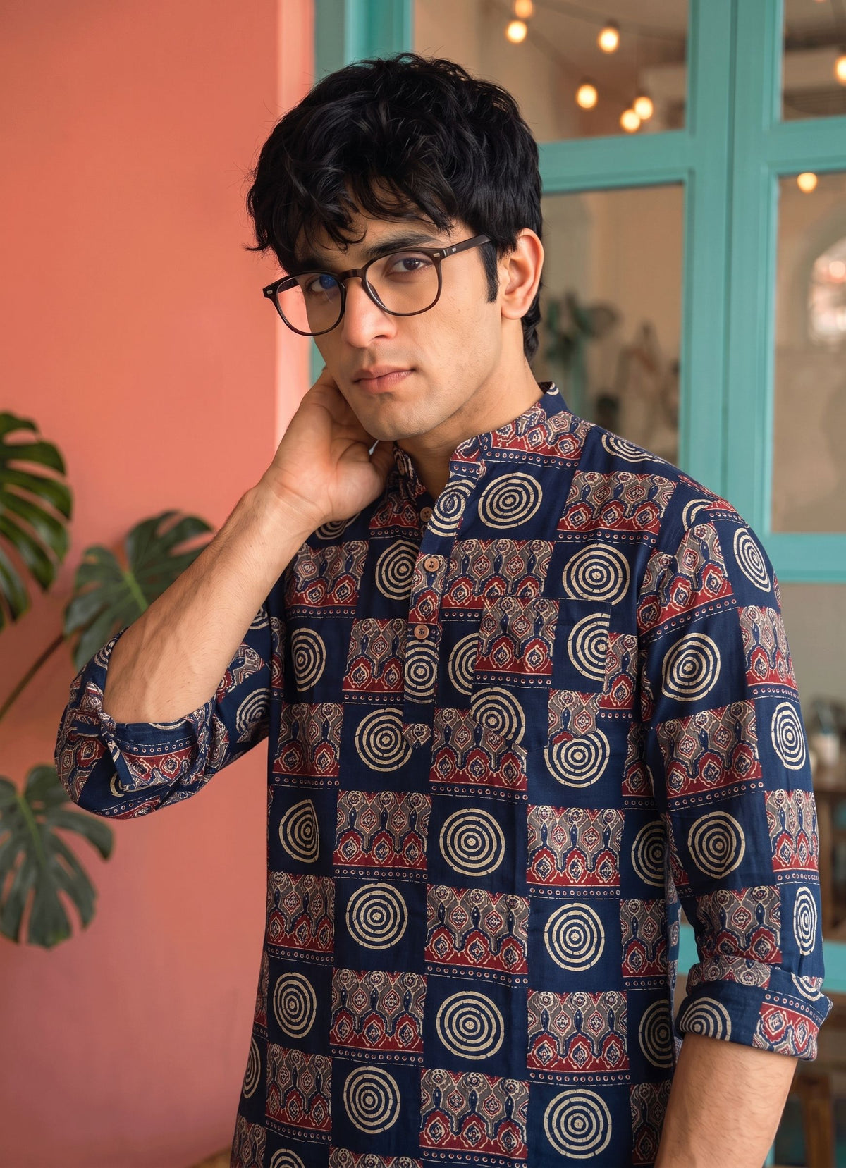 Mystic Swirls – Printed Cotton Short Kurta