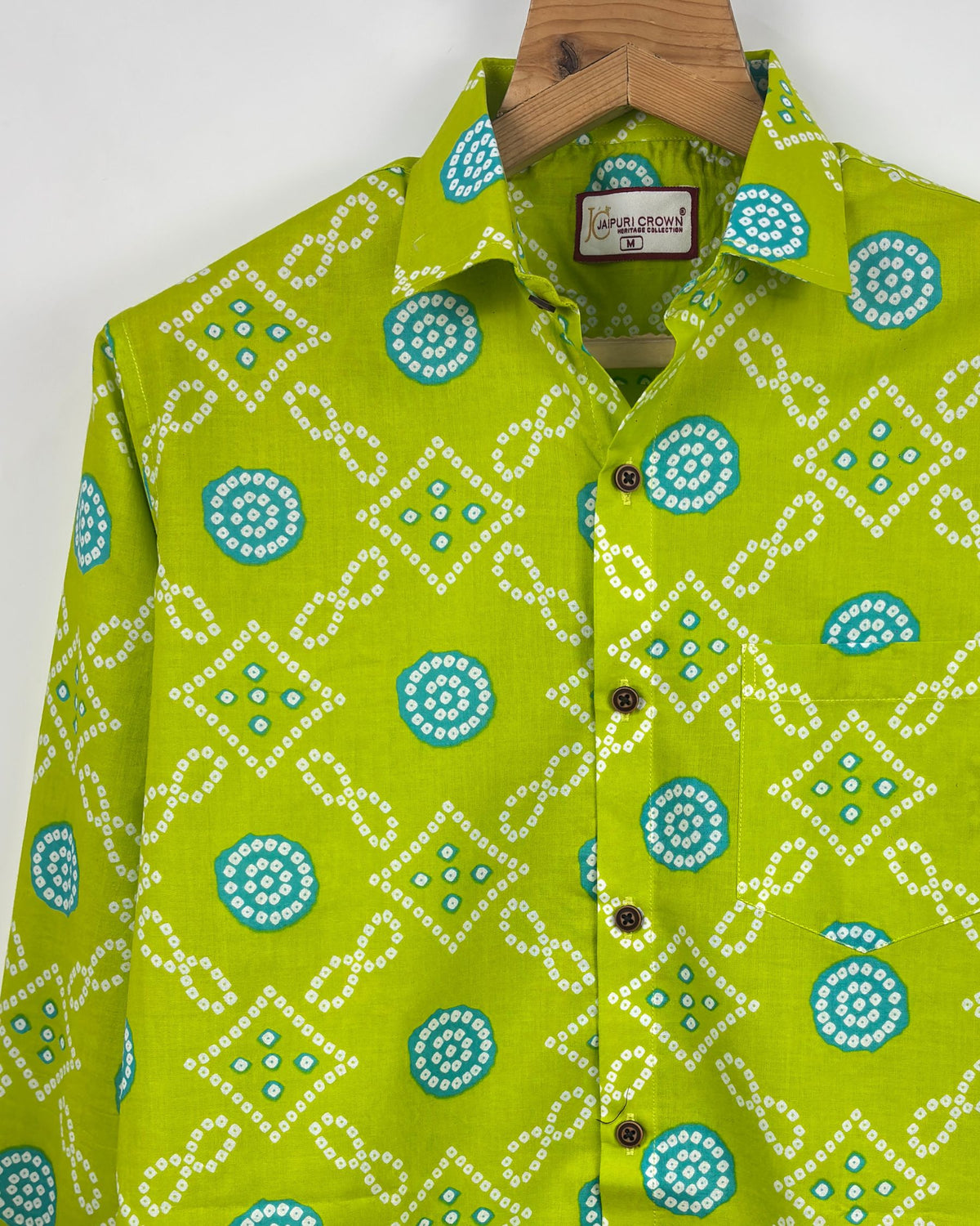Lime Delight – Printed Cotton Full Sleeve Shirt