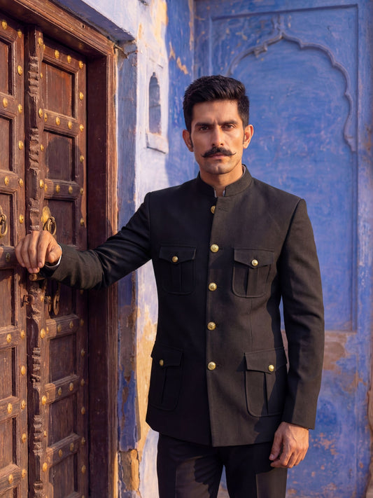 Jodhpuri Bandhgala- Black 1800