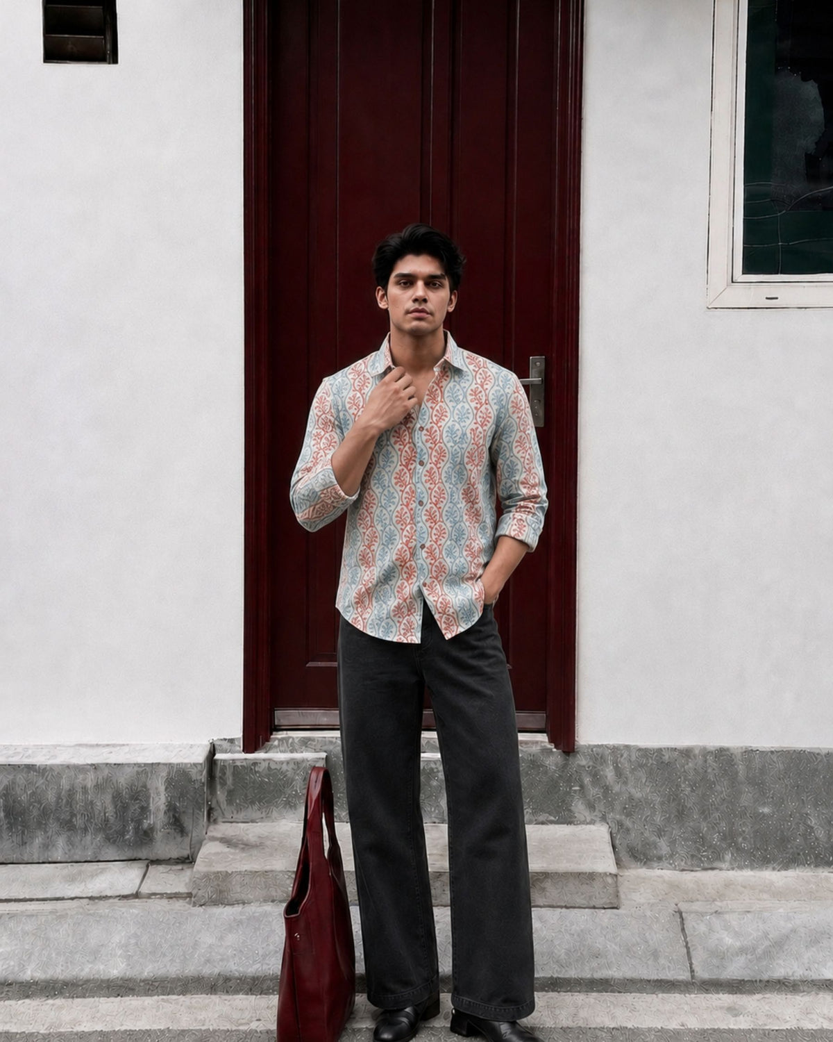 Coral Reef Delight – Printed Cotton Full Sleeve Shirt