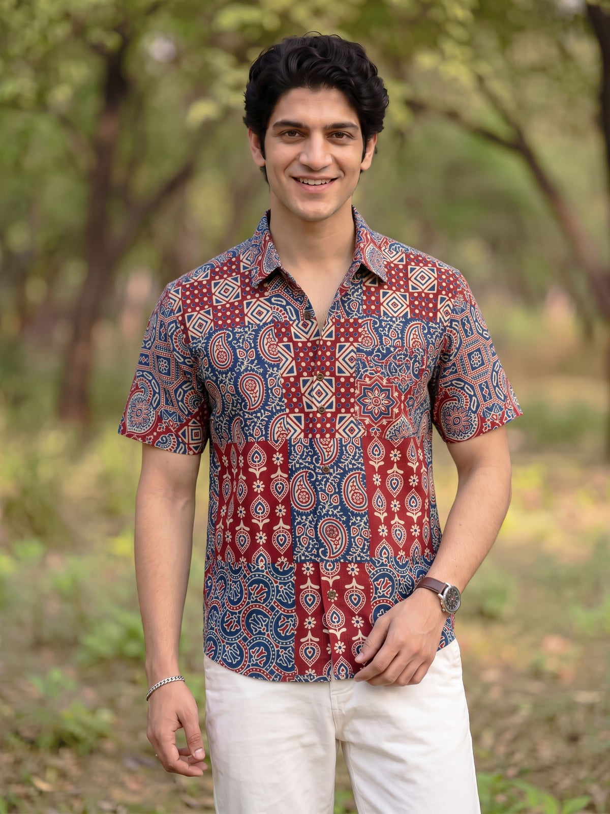 Rajasthani Vibes – Printed Cotton Half Sleeve Shirt