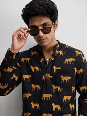 Bold Tigers – Plus Size Printed Cotton Short Kurta
