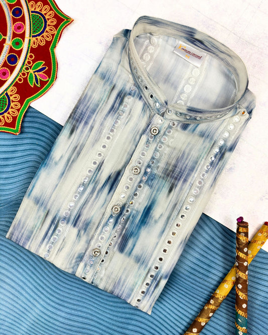 Charming Mirror Work Kurta