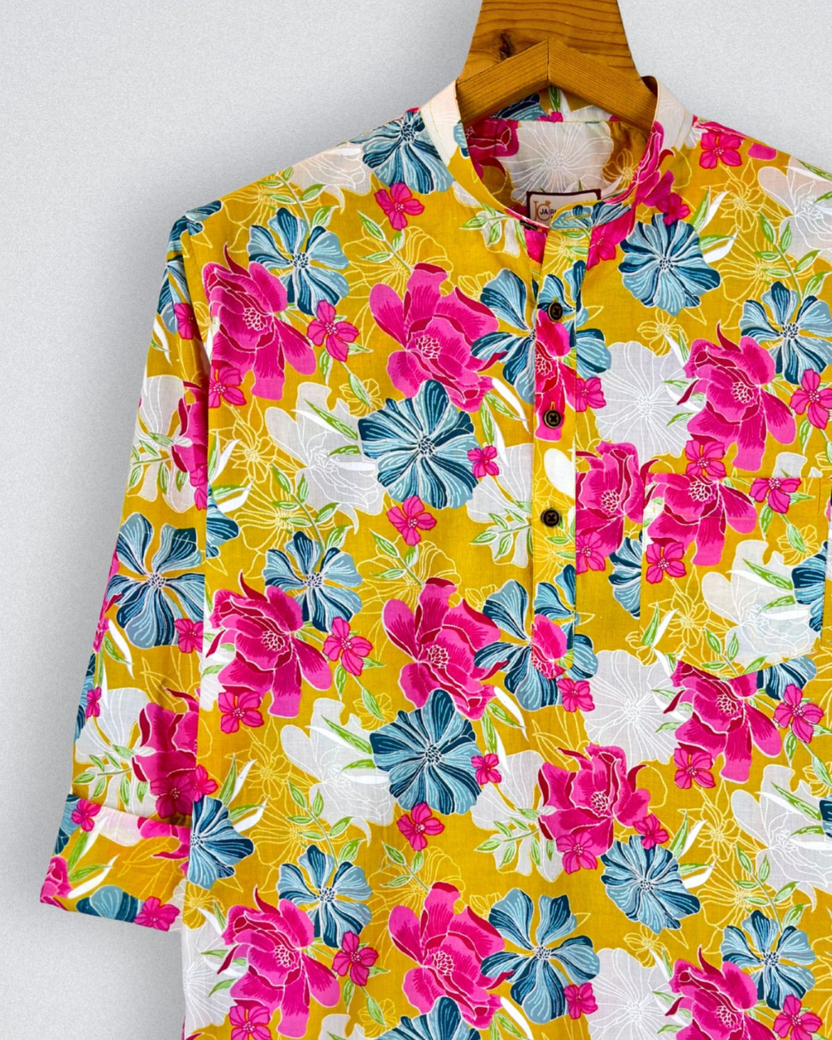 Floral Fiesta – Printed Cotton Short Kurta