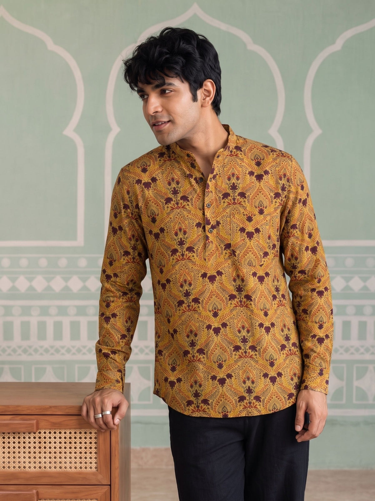 Desert Blooms – Printed Cotton Short Kurta