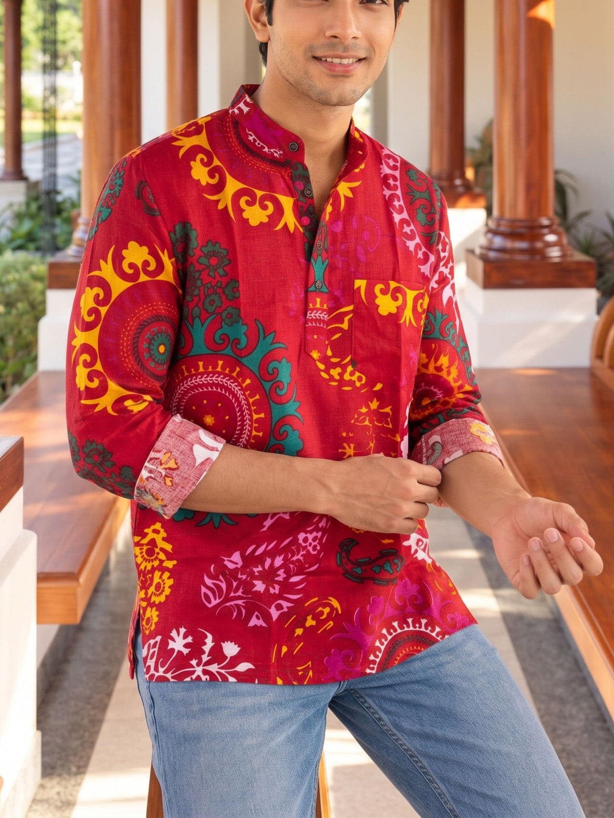 Rajasthan Vibes – Printed Cotton Short Kurta