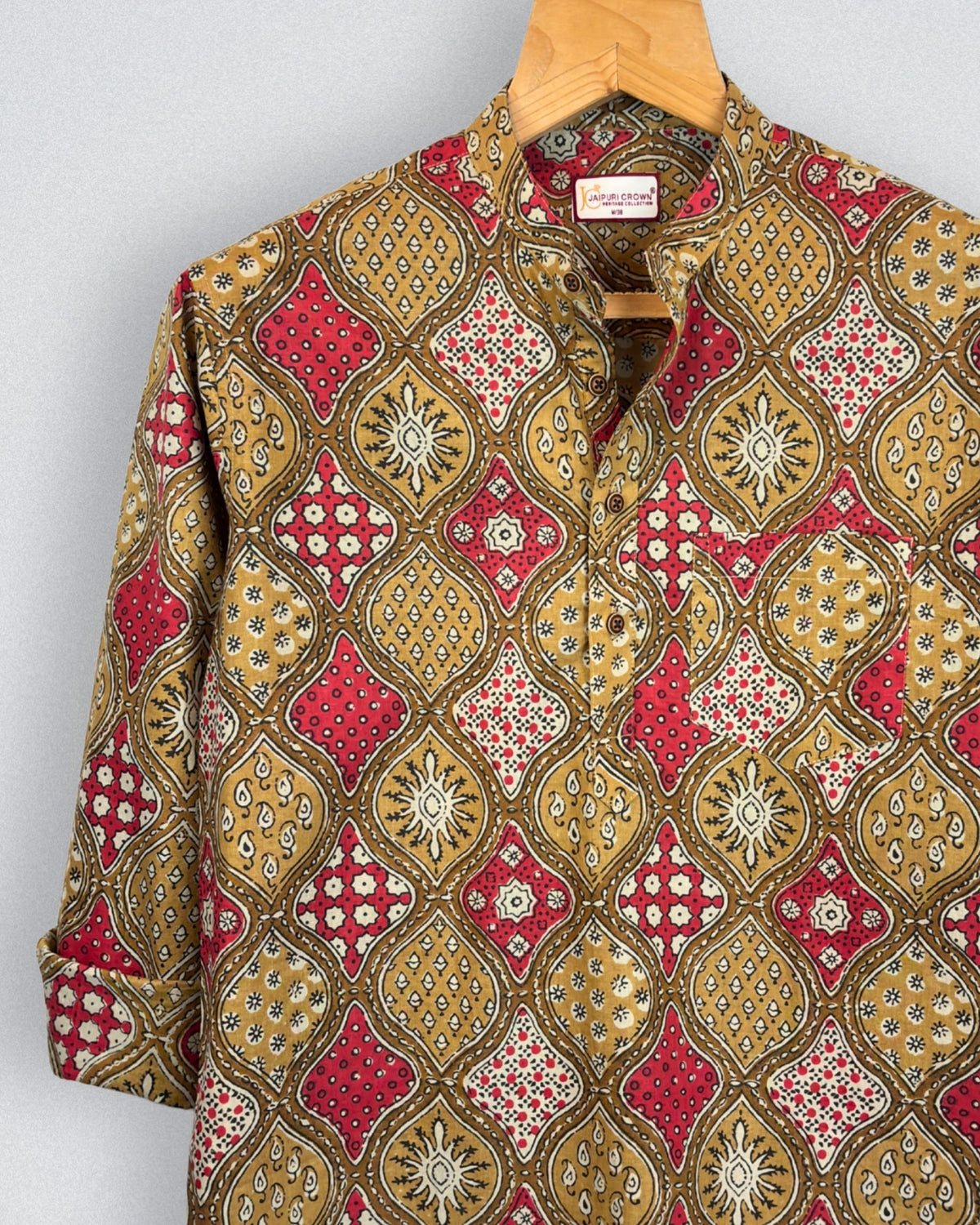 Elegant Mosaic – Printed Cotton Short Kurta