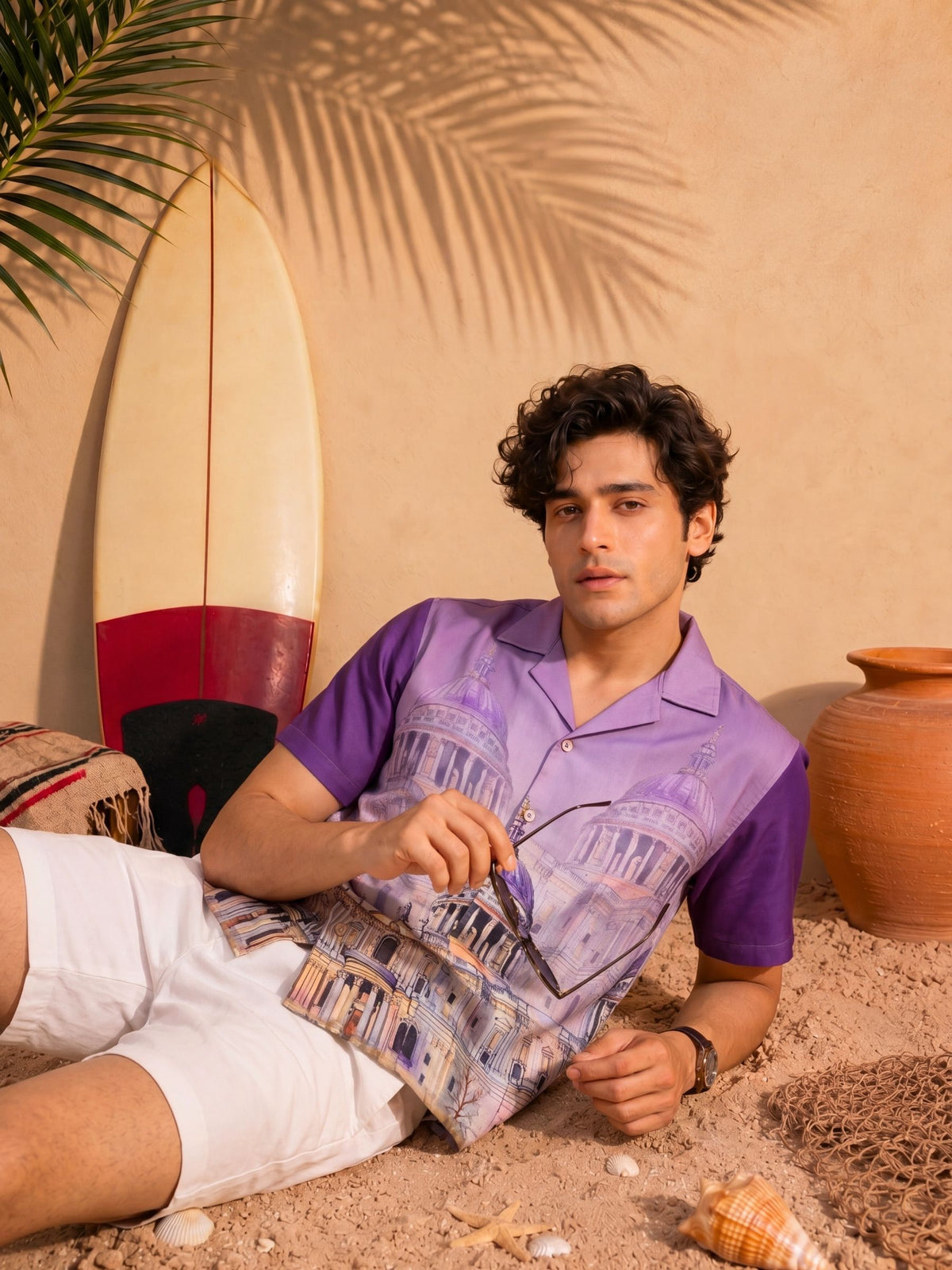 Resort Vibes – Printed Cuban Collar Cotton Shirt