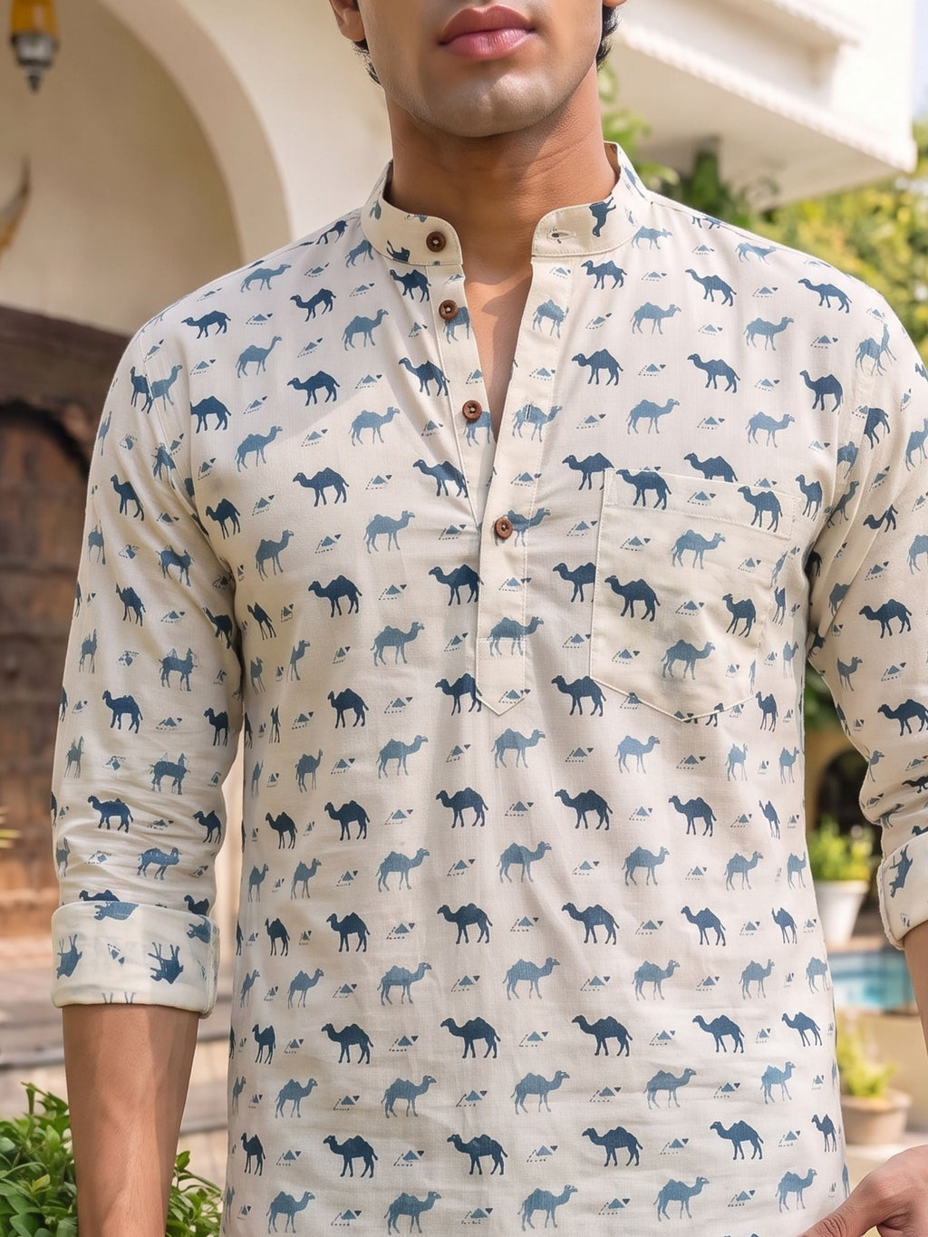 Desert Mirage – Printed Cotton Short Kurta