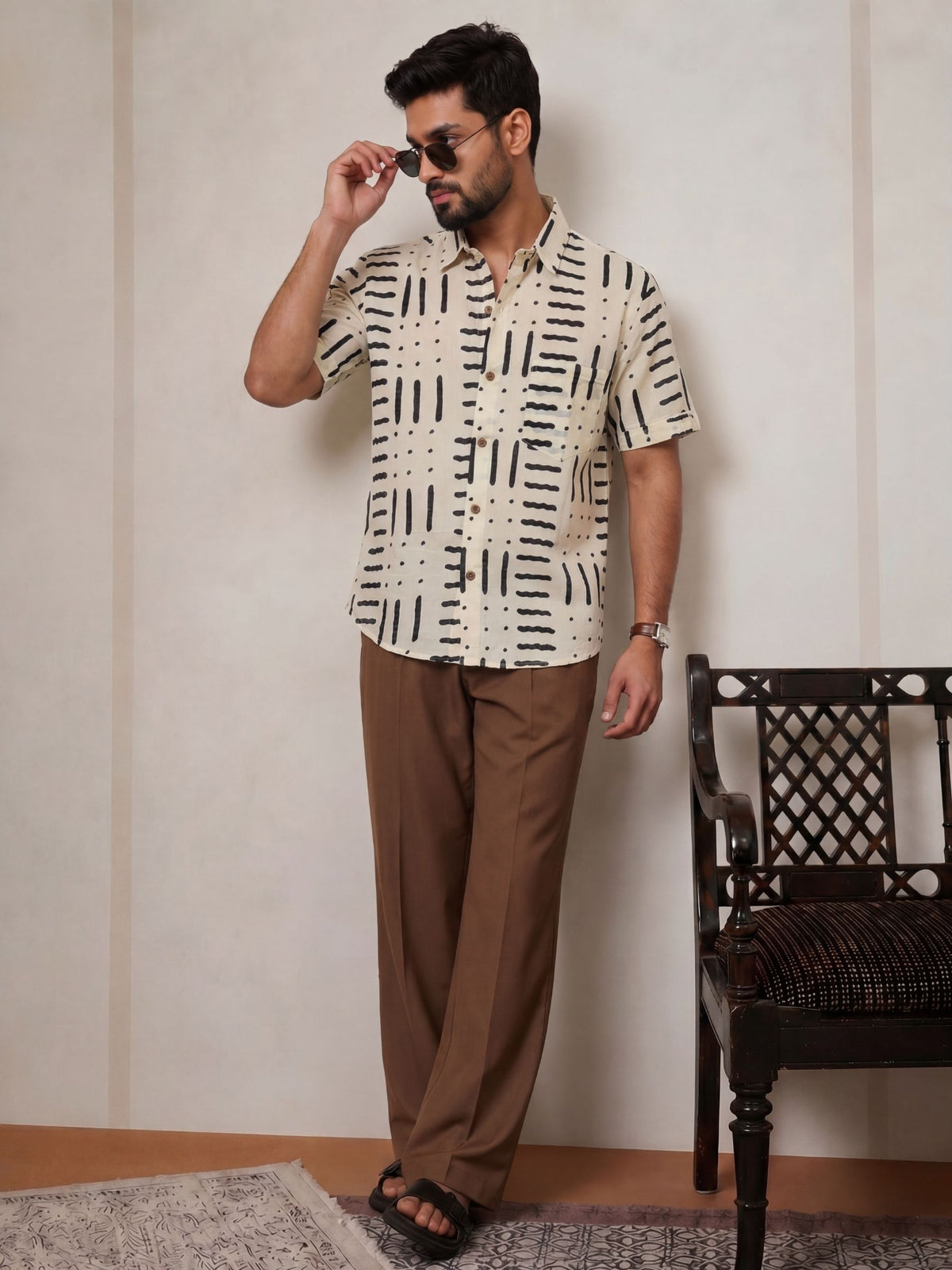 Comfort Meets Style – Plus Size Printed Cotton Shirt