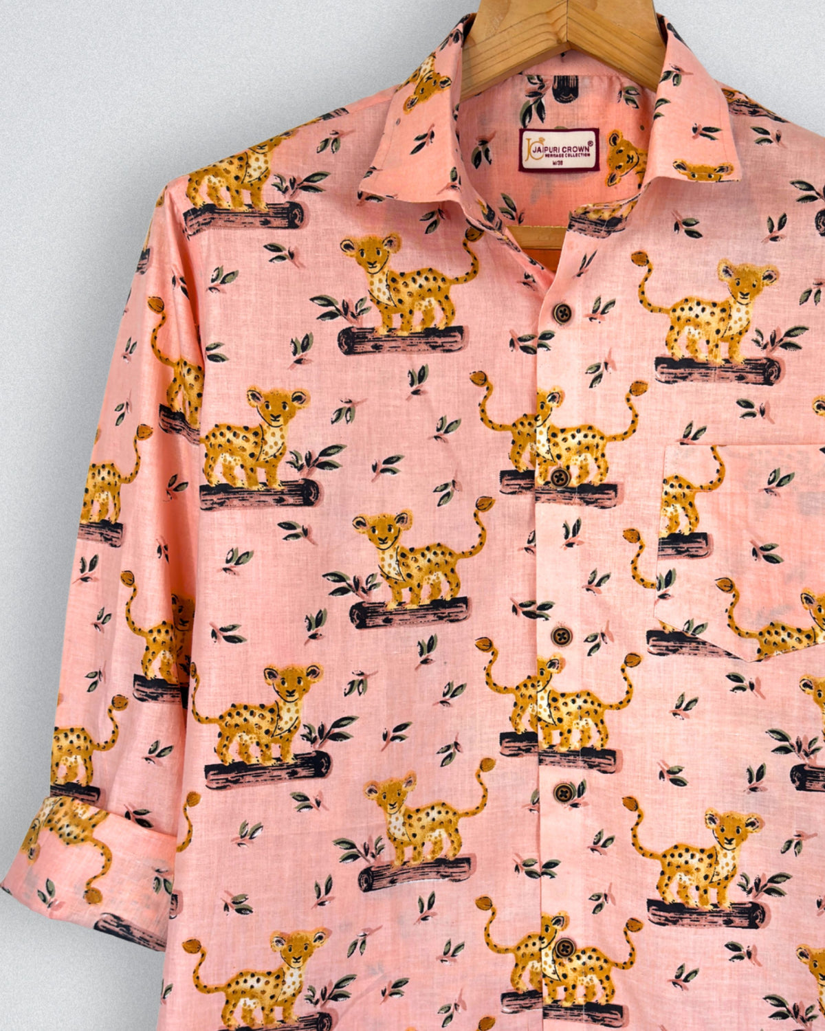 Leopard Play – Printed Cotton Full Sleeve in Pink