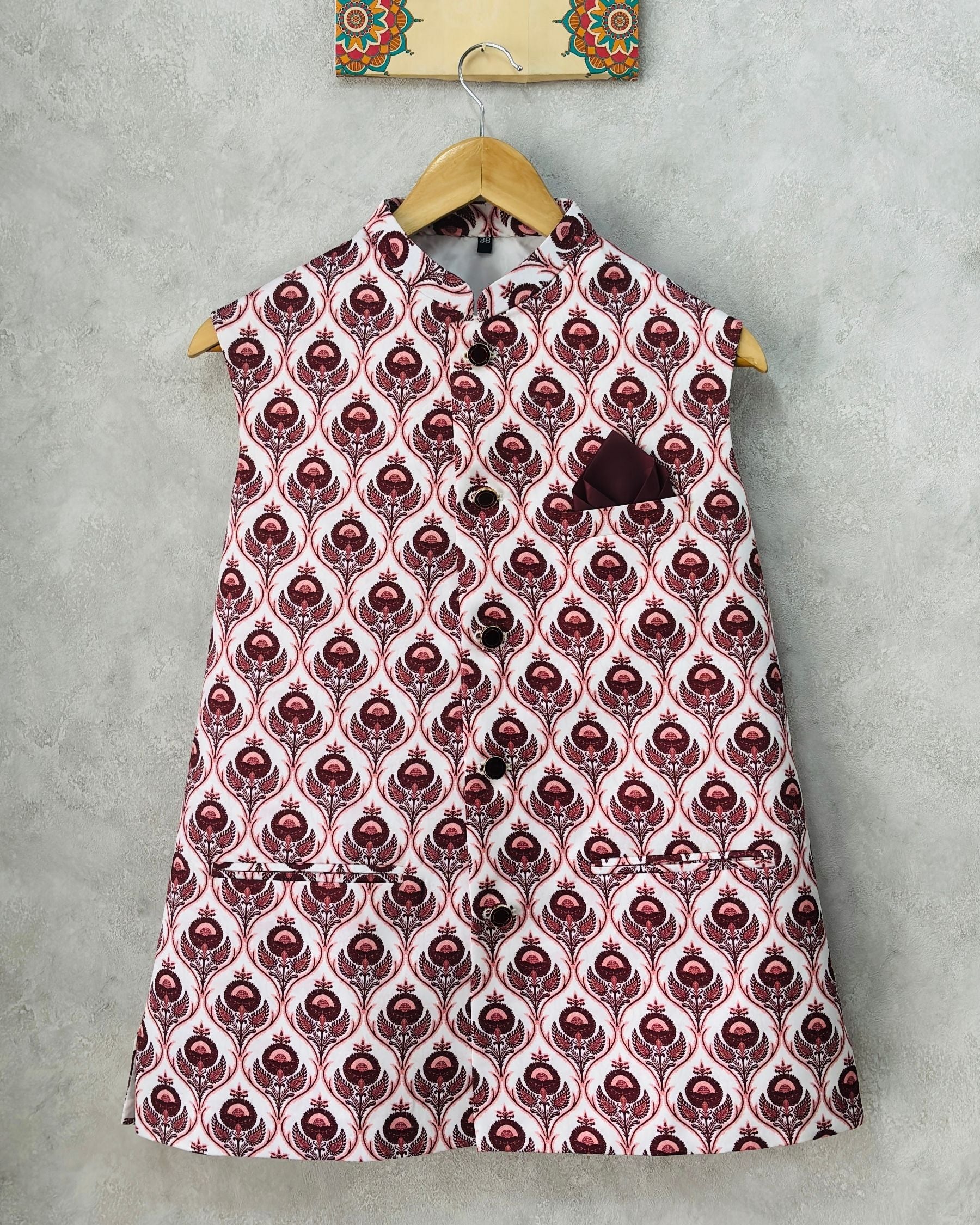 peacock feather printed nehru jackets for men modi koti by jaipuricrown 