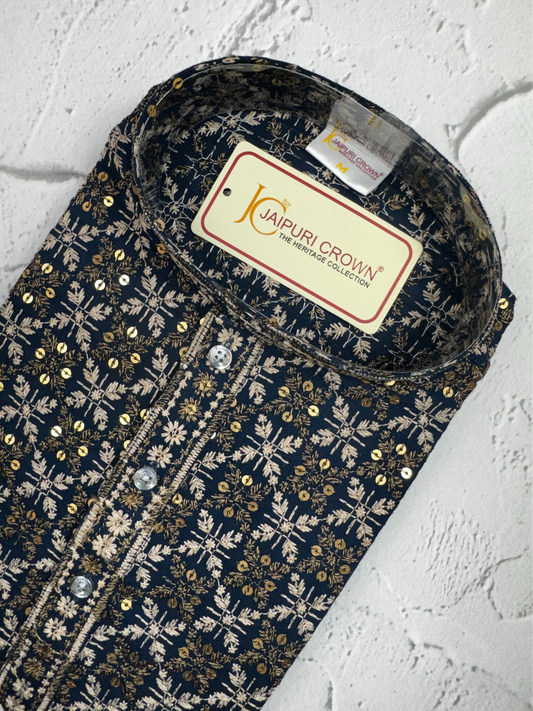 Lakhnavi kurta-Blue