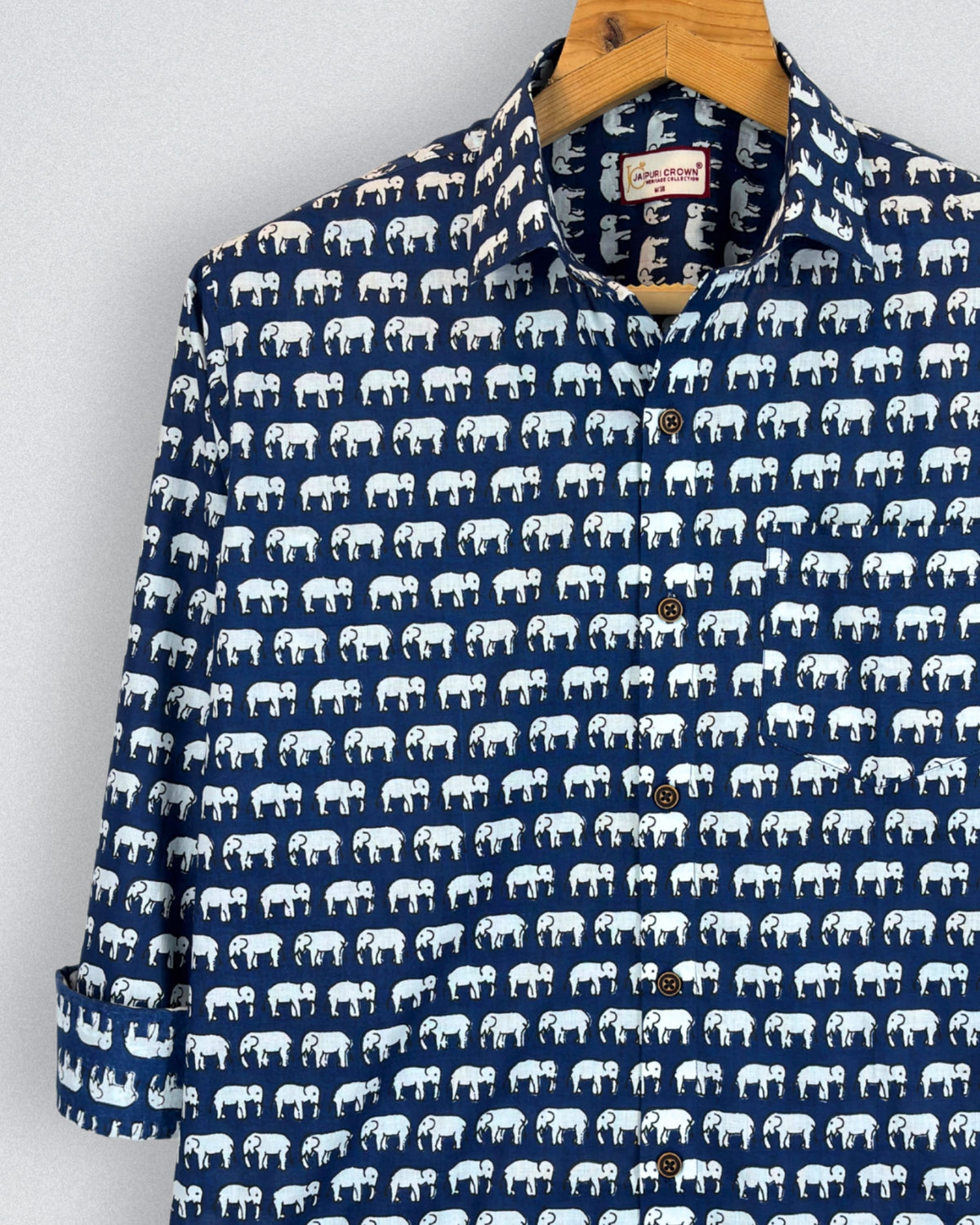 Wildlife Wonders – Full Sleeve Cotton Shirt in Blue
