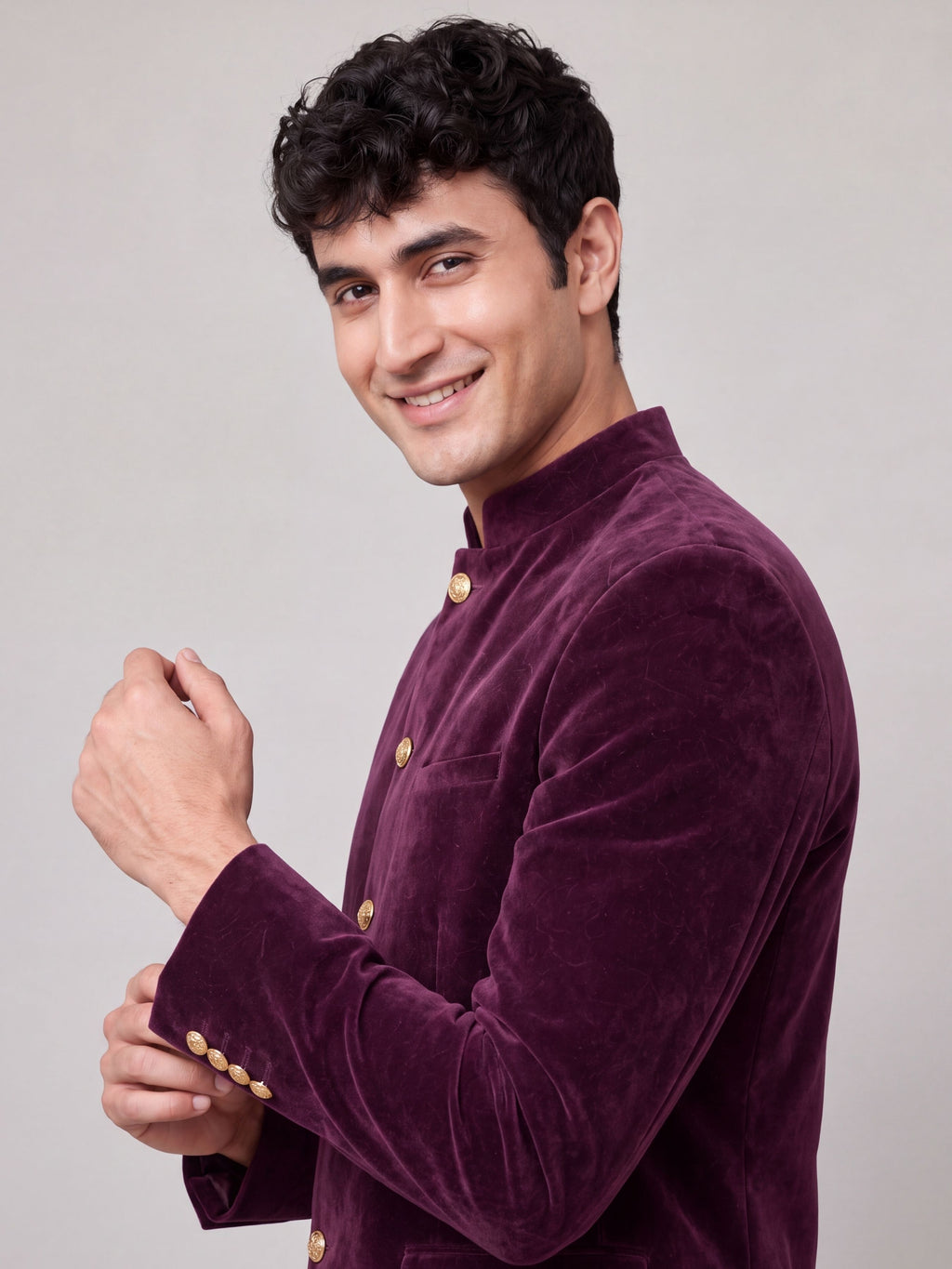 Elegant Velvet Jodhpuri for Modern - Purple
