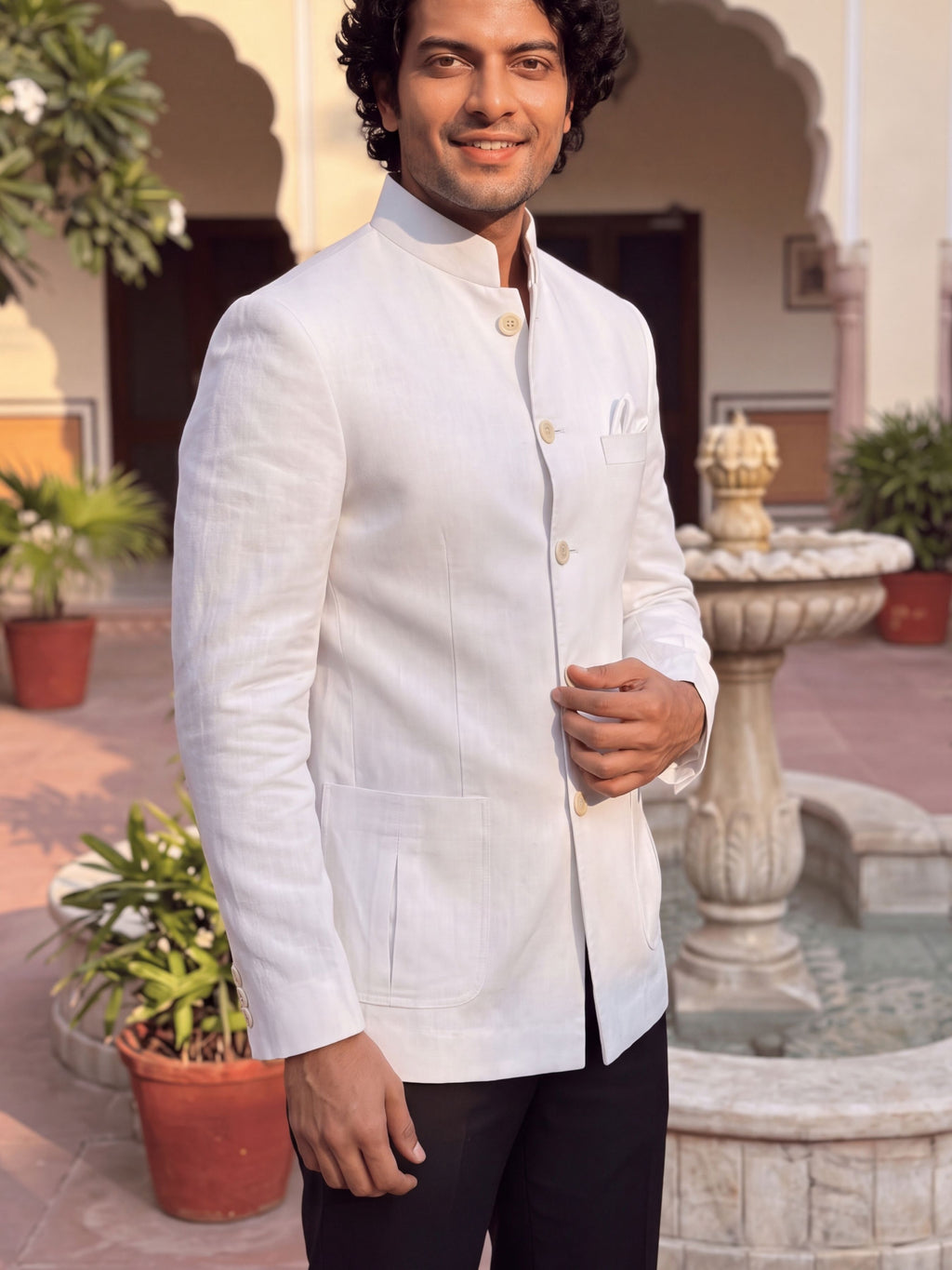 Linen Jodhpuri Bandhgala