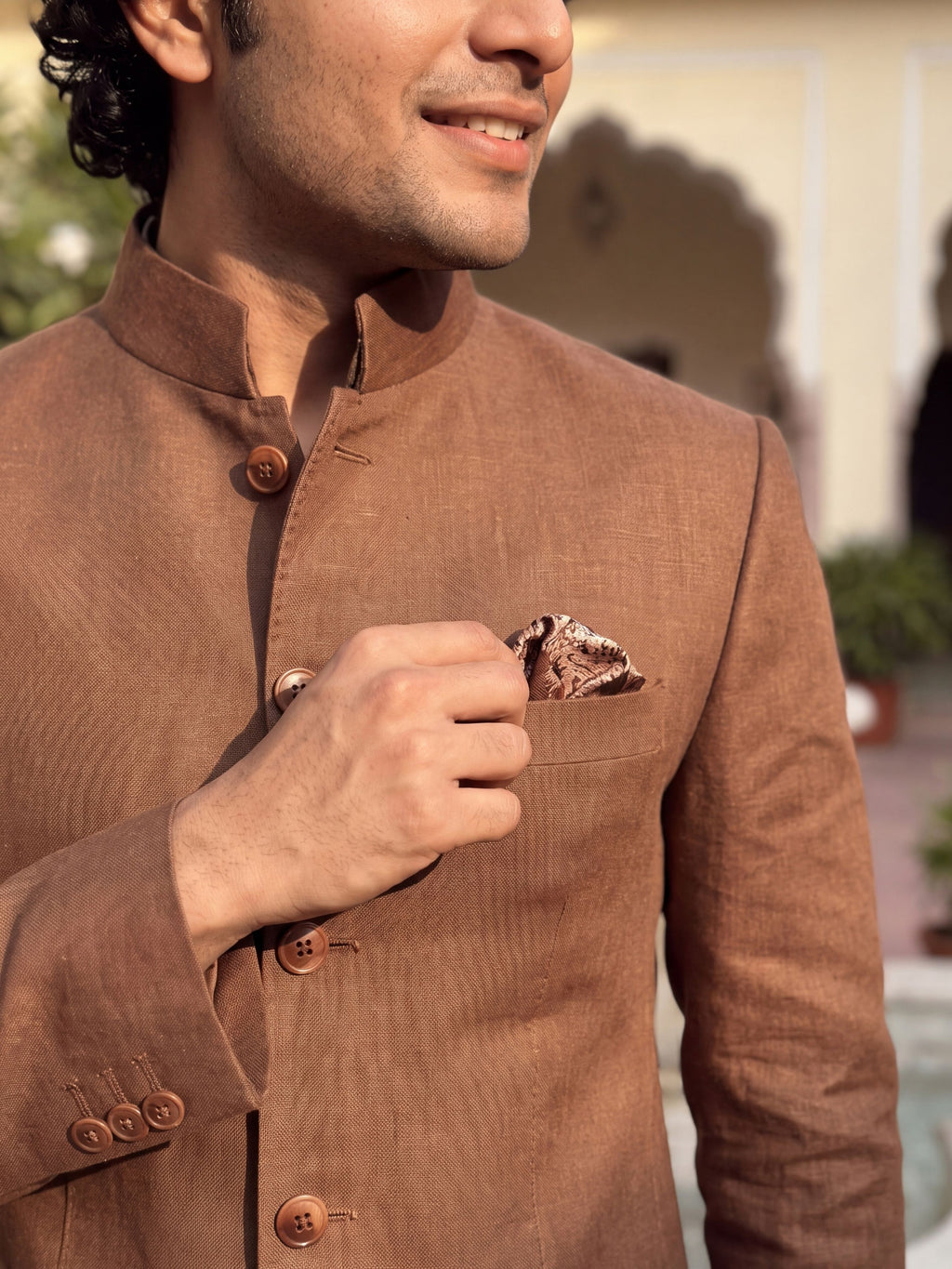 Linen Jodhpuri Bandhgala