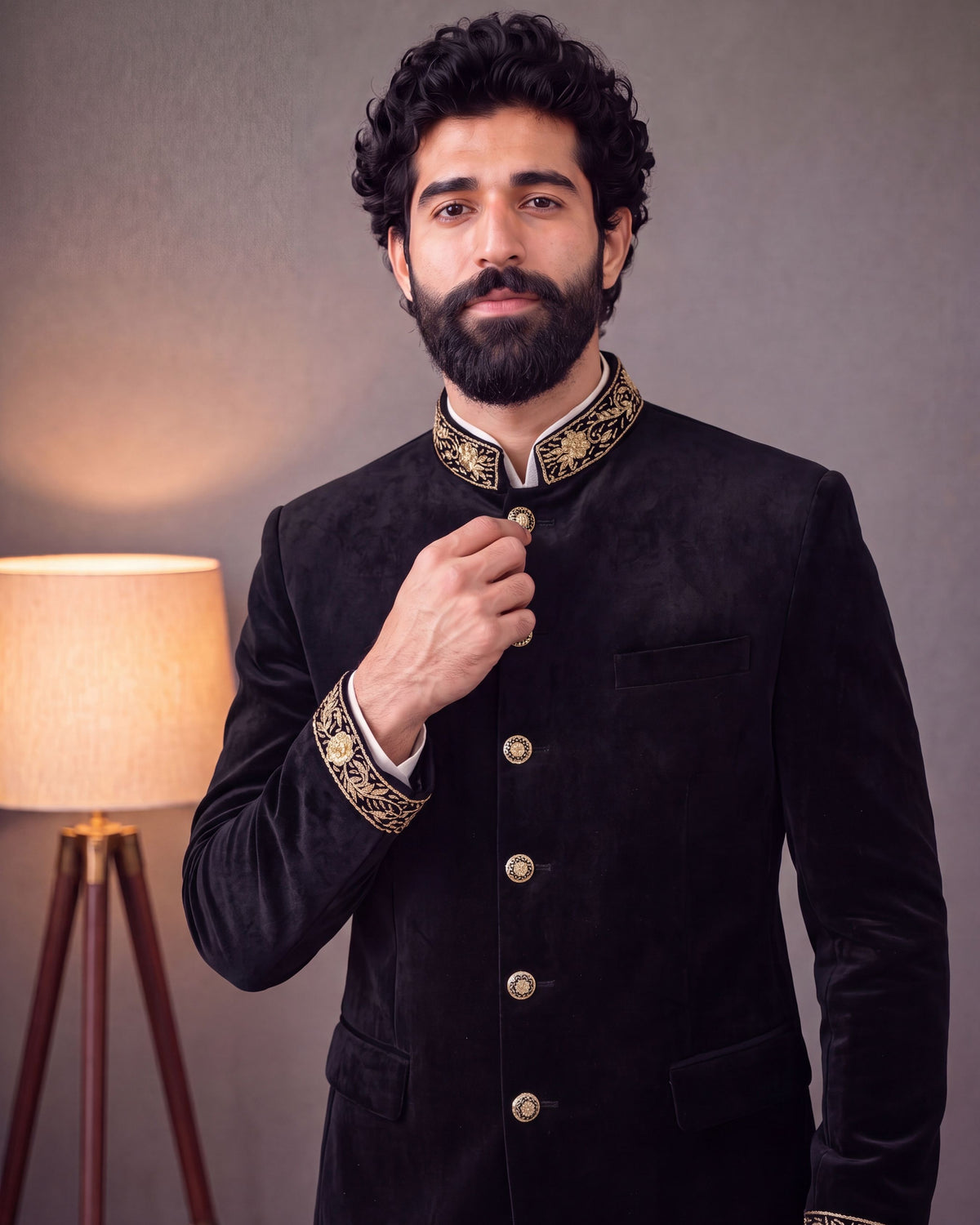 Jodhpuri Bandhgala - Velvet Black