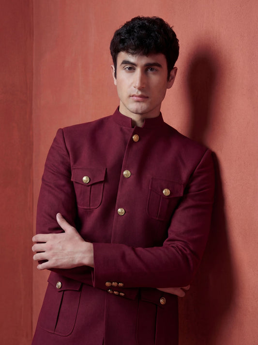 Jodhpuri Bandhgala- maroon 1800