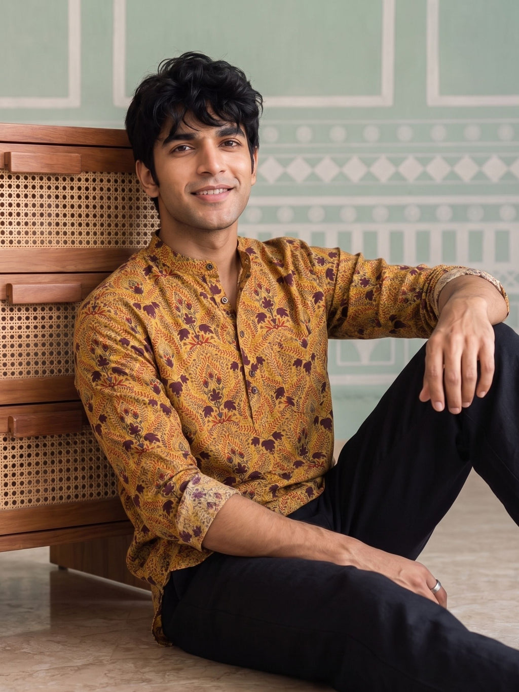 Desert Blooms – Printed Cotton Short Kurta
