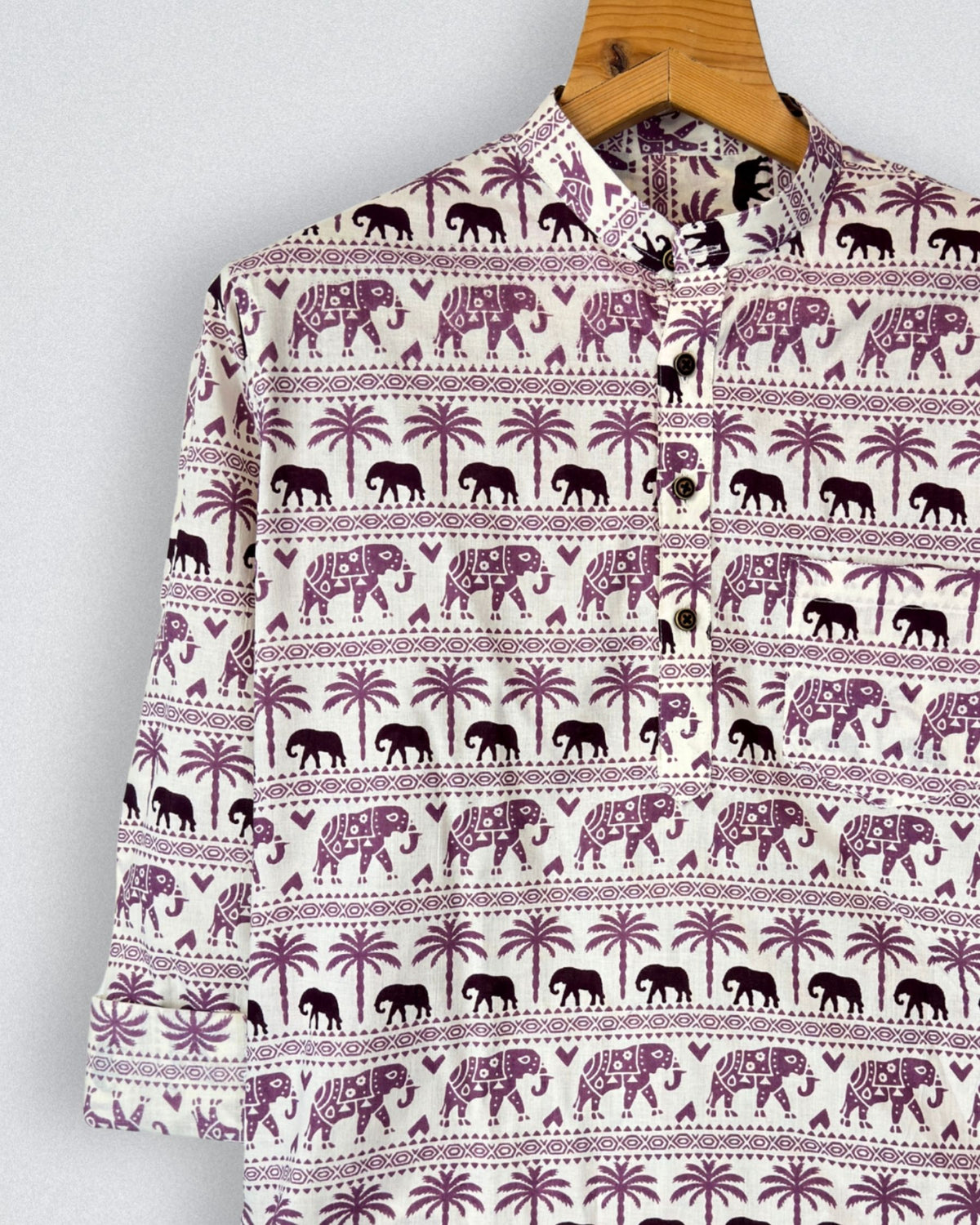 Elephant Journey – Printed Cotton Short Kurta