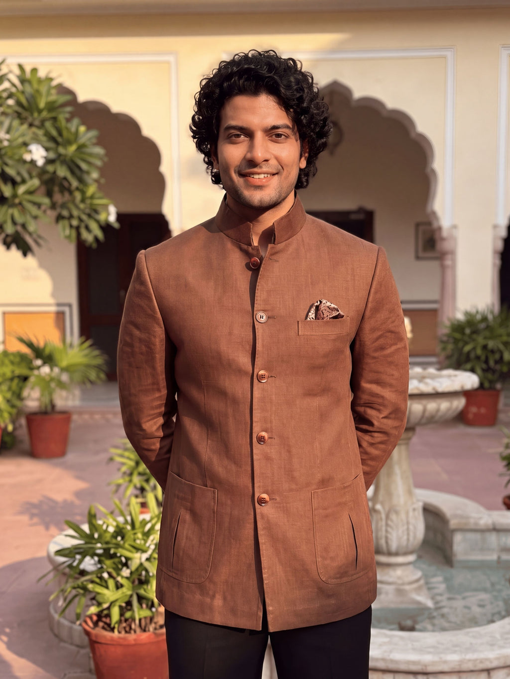 Linen Jodhpuri Bandhgala