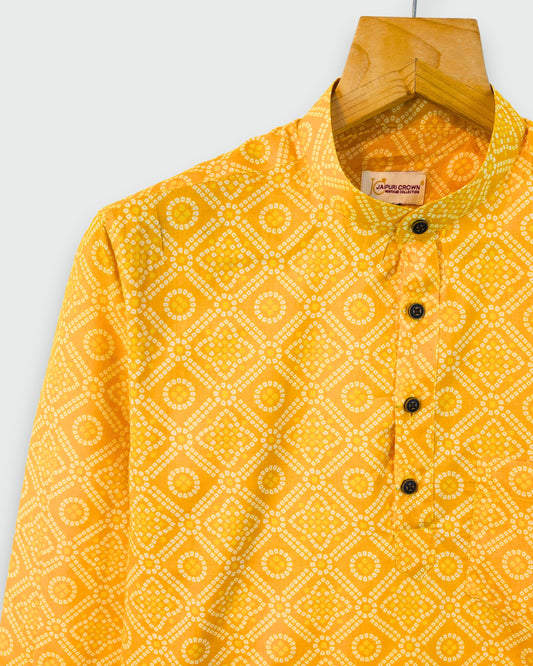 Sunlit Bandhej – Bandhej Print Short Kurta